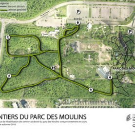 Accès à des sentiers sur le site de l'ancien Jardin zoologique de Québec