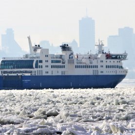 Le F.A Gauthier en cale sèche à Lévis
