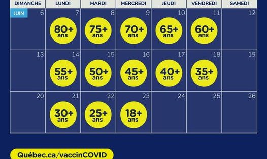 LA CAMPAGNE DE VACCINATION POUR LA 2E DOSE COMMENCERA LUNDI AU QUÉBEC