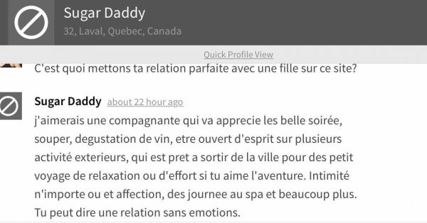 Je me suis créé un compte sur un site pour rencontrer un «Sugar Daddy». Voici mon expérience!