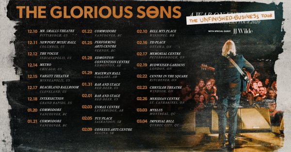 The Glorious Sons et JJ Wilde annoncent un spectacle à Québec