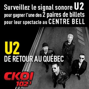 Gagnez votre paire de billets pour U2 au Centre Bell