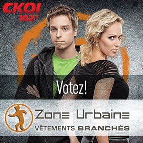 Votez pour le nouvel icône de Zone Urbaine avec 102,1 CKOI