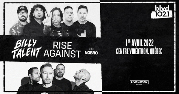 Gagnez vos billets pour Billy Talent et Rise Against !