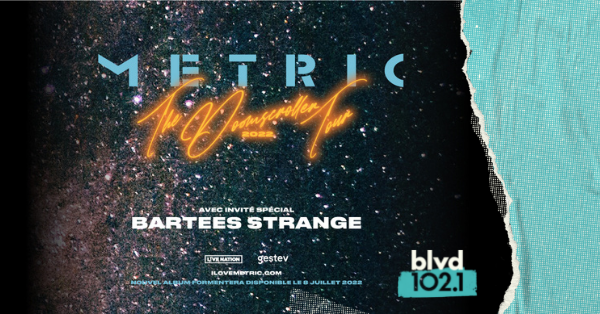 Gagnez votre paire de billets pour Metric au théâtre Capitole!