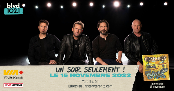 Gagnez votre trip à Toronto pour aller voir Nickelback !