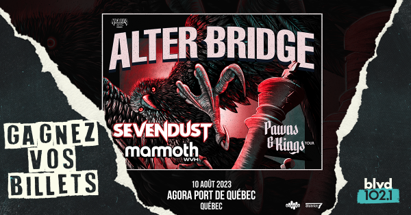 Gagnez vos billets pour Alter Bridge à l'Agora Port de Québec!