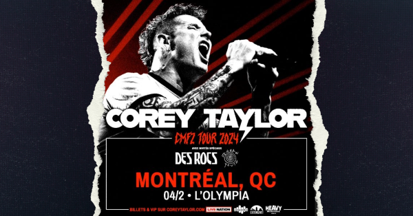 Gagnez votre paire de billets pour Corey Taylor