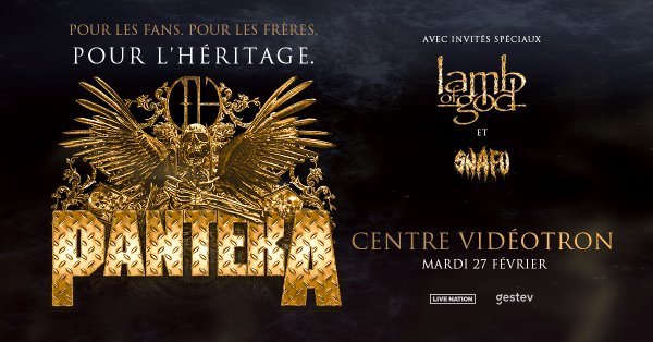 Gagnez votre paire de billets pour Pantera!