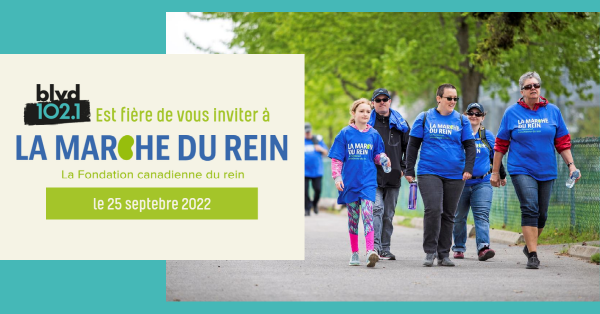 BLVD 102,1 vous invite à la Marche du rein!