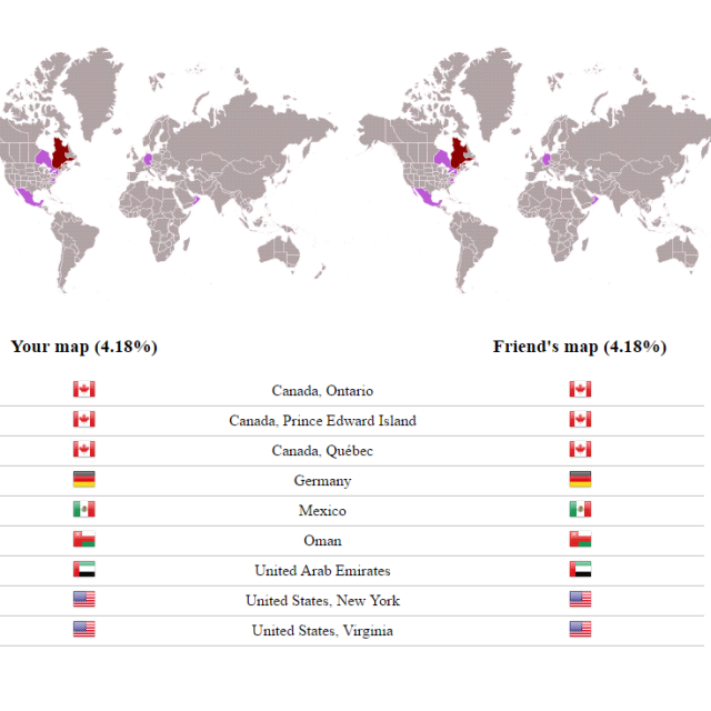 Quel % du monde vous avez visité?