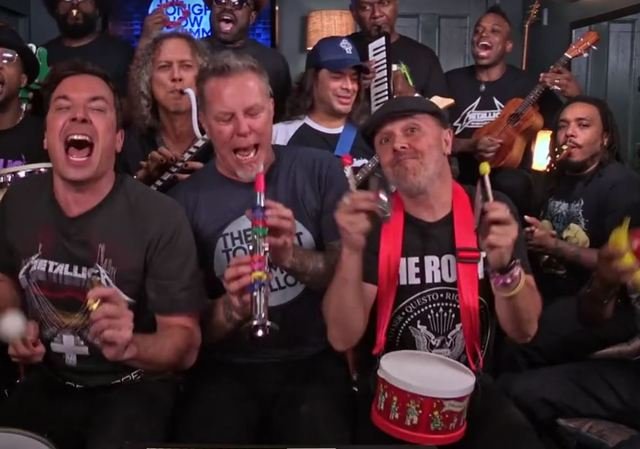 Metallica, Jimmy Fallon et The Roots revisitent Enter Sandman avec des instruments jouets