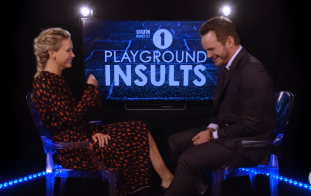 Jennifer Lawrence et Chris Pratt s'insultent à la radio britannique 