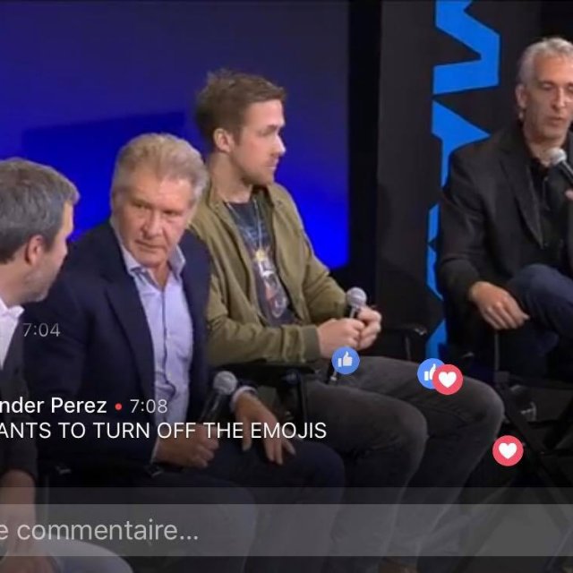 Denis Villeneuve, Ryan Gosling et Harrison Ford en Facebook live 